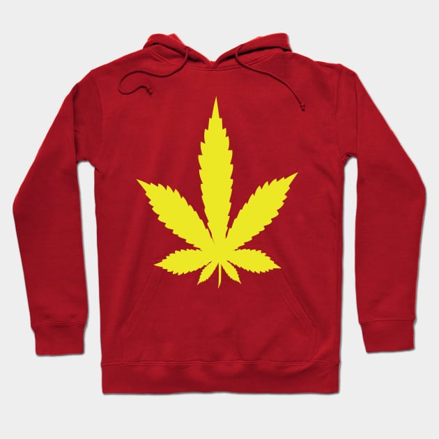 Yellow marijuana leaf Hoodie by PlanetGanja